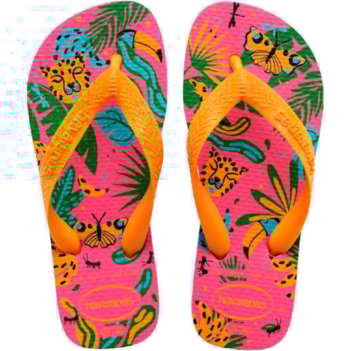 Chinelo Havaianas Kids Top Fashion Rosa/Amarelo 33/34
