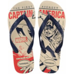 Chinelo Havaianas Marvel Logomania Bege/Mar 35/36