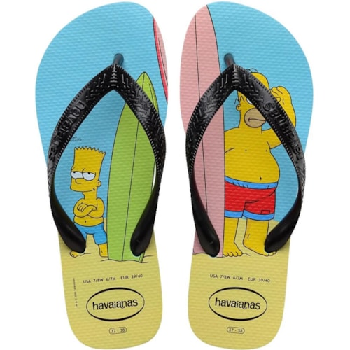 Chinelo Havaianas Simpsons Azul/Preto 39/40