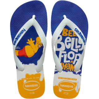 Chinelo Havaianas Simpsons Branco/Azul Estrela 43/44