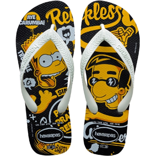 Chinelo Havaianas Simpsons Preto 39/40