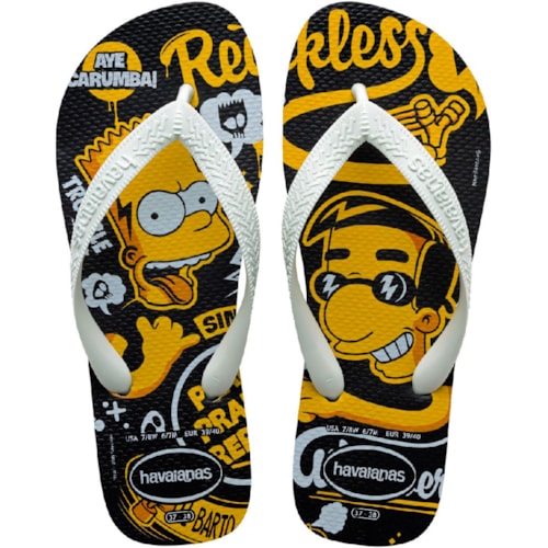 Chinelo Havaianas Simpsons Preto 43/44