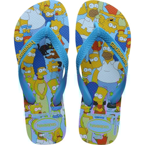 Chinelo Havaianas Simpsons Turquesa 41/42