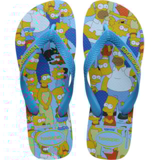 Chinelo Havaianas Simpsons Turquesa 45/46