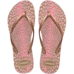 Chinelo Havaianas Slim Animais Rose Gold 33/34