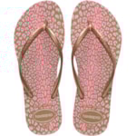 Chinelo Havaianas Slim Animais Rose Gold 35/36