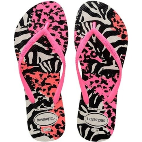 Chinelo Havaianas Slim Animals Branca 33/34