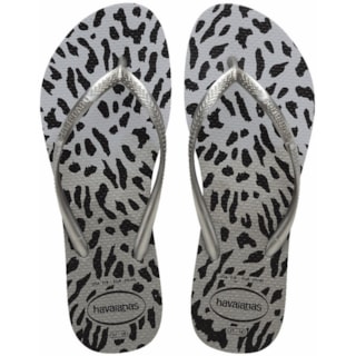 Chinelo Havaianas Slim Animals Cinza 33/34