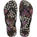 Chinelo Havaianas Slim Animals Preto/Pink 33/34