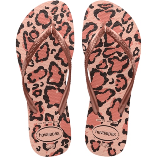 Chinelo Havaianas Slim Animals Rosa 33/34