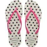 Chinelo Havaianas Slim Disney Branco/Rosa Flux 33/34