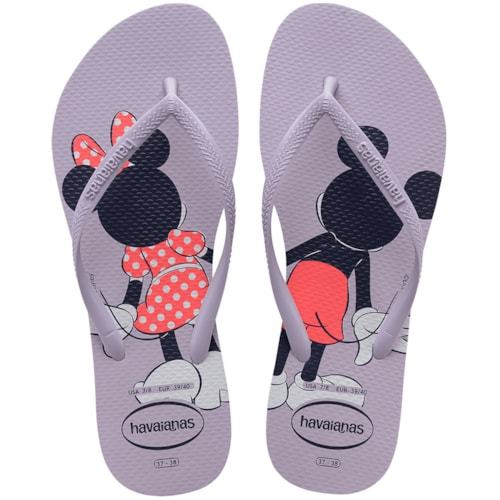 Chinelo Havaianas Slim DIsney Lilás Calmo 33/34