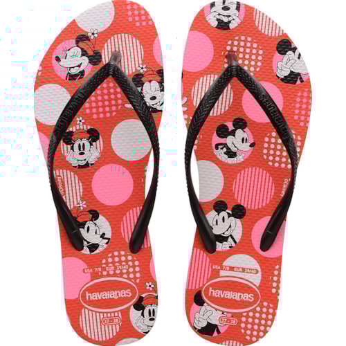 Chinelo Havaianas Slim Disney Vermelho Crush 35/36