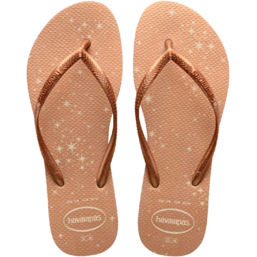 Chinelo Havaianas Slim Gloss Bege Palha 37/38
