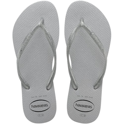 Chinelo Havaianas Slim Gloss Cinza 33/34