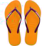 Chinelo Havaianas Slim Logo Pop Up Laranja Citrus 39/40