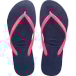 Chinelo Havaianas Slim Logo Pop Up Marinho 39/40
