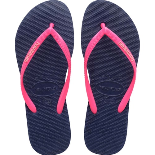 Chinelo Havaianas Slim Logo Pop Up Marinho 39/40