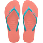 Chinelo Havaianas Slim Logo Pop Up Rosa Peach 35/36