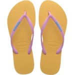 Chinelo Havaianas Slim Logo PopUp Amarelo/Cajá 33/34