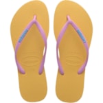 Chinelo Havaianas Slim Logo PopUp Amarelo/Cajá 35/36