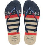 Chinelo Havaianas Slim Nautical Bege Palha/Mar 35/36