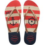 Chinelo Havaianas Slim Nautical Bege Palha/Rose 37/38