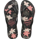 Chinelo Havaianas Slim Ogrananic Preto/Cinza Dark/Rosa 33/34