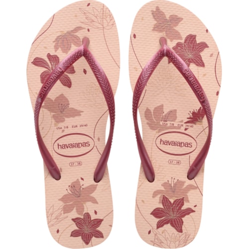 Chinelo Havaianas Slim Ogrananic Rosa/Rose Gold 33/34