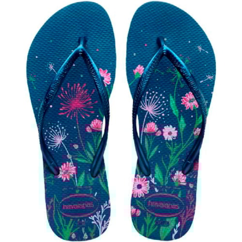 Chinelo Havaianas Slim Organic Azul Comfy 33/34