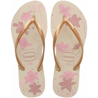 Chinelo Havaianas Slim Organic Bege/Dourado 37/38