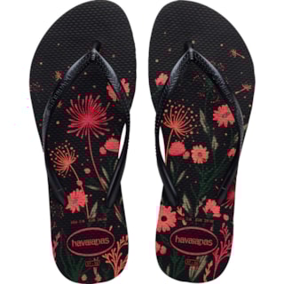 Chinelo Havaianas Slim Organic Preto/Rosa 33/34