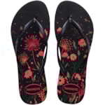 Chinelo Havaianas Slim Organic Preto/Rosa 35/36