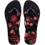 Chinelo Havaianas Slim Organic Preto/Rosa 37/38