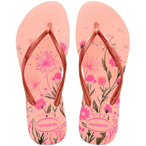 Chinelo Havaianas Slim Organic Rosa Ballet/Dourado 33/34