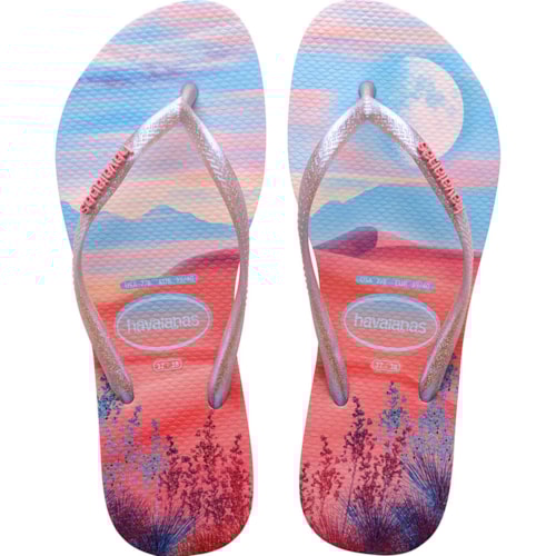 Chinelo Havaianas Slim Paisage Rosa Macaron 39/40