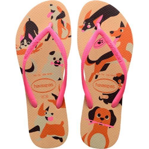 Sandália Feminina Havaianas Slim Pets Citronela