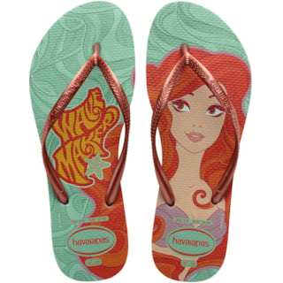 Chinelo Havaianas Slim Princesas Argila 35/36