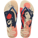 Chinelo Havaianas Slim Princesas Bege/Marinho 37/38