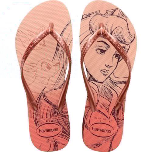 Chinelo Havaianas Slim Princesas Rosa Ballet 35/36