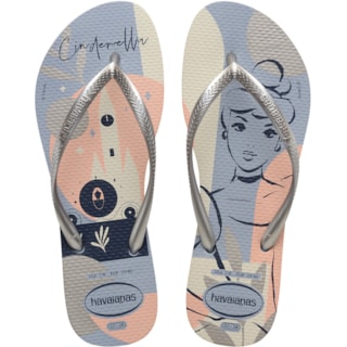 Chinelo Havaianas Slim Princesas Vento/Prata 35/36