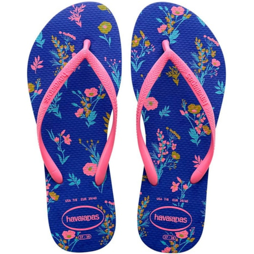 Chinelo Havaianas Slim Romance Azul 35/36