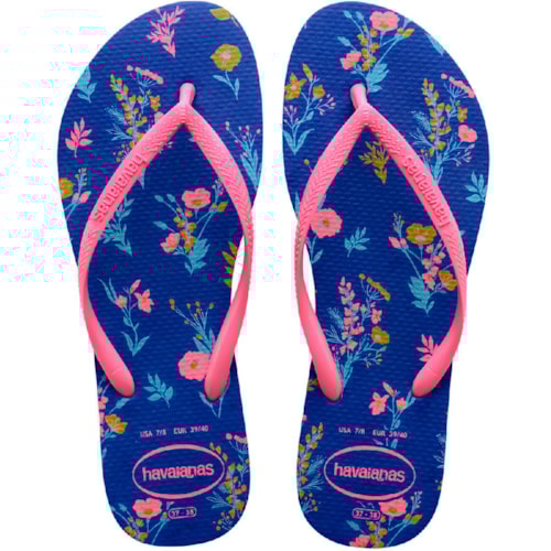 Chinelo Havaianas Slim Romance Azul 37/38