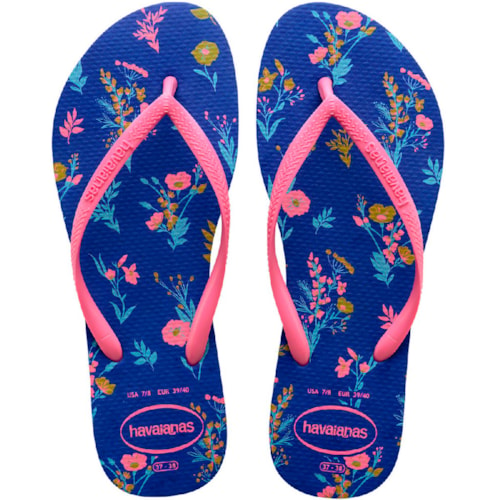 Chinelo Havaianas Slim Romance Azul 39/40