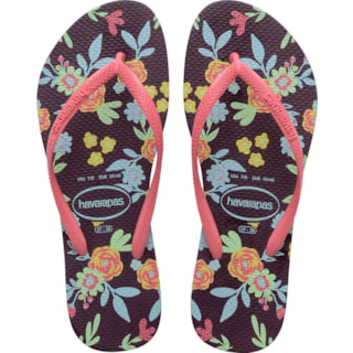 Chinelo Havaianas Slim Romance Berinjela 33/34