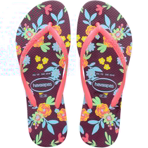Chinelo Havaianas Slim Romance Berinjela 37/38