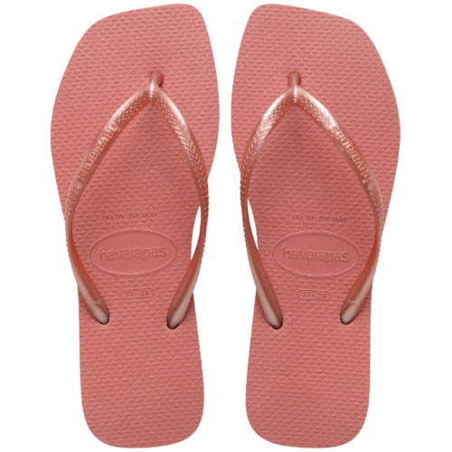 Chinelo Havaianas Slim Square Canyon Clay/Rosa 33/34