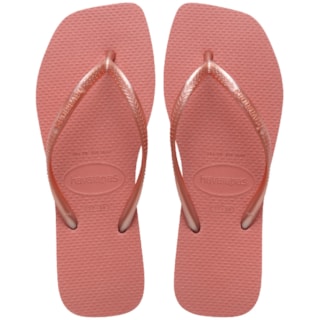 Chinelo Havaianas Slim Square Canyon Clay/Rosa 35/36