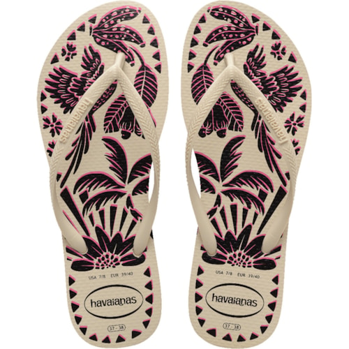 Chinelo Havaianas Slim Tucano Bege Palha 35/36