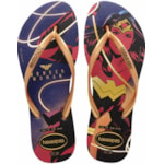 Chinelo Havaianas Slim Wonder Woman Marinho/Ouro 33/34